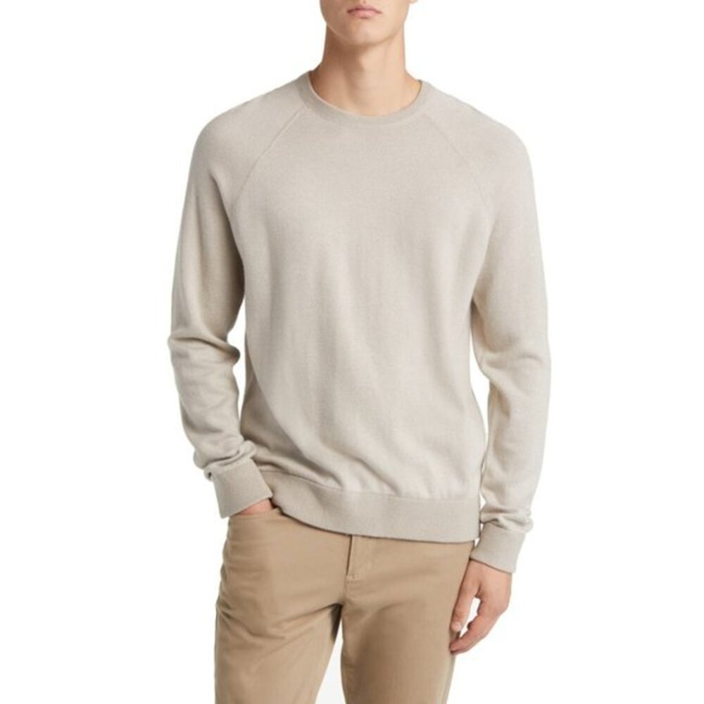 Vince Men's Birdseye‎ Jacquard  Long Sleeve Crew Neck Sweater NWOT